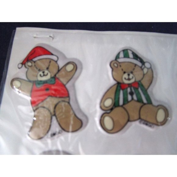 Christmas Teddy Bear Puffy Stickers Vintage 80s DBGCI EUC New Other - Picture 2 of 12